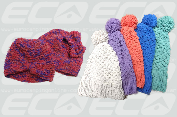 Eurocamping > BENKA GORRO LANA - Gorro de lana tejido. Para adultos. Colores surtidos. Motivos alegres. Variedad de terminaciones. CODIGO ECO:
