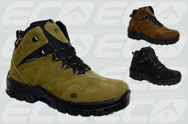 Eurocamping > NIVA BOTA HIKING LUMBERJACK - Con capellada de cuero 100% natural, acompañada con material de cordura y suela de caucho. Para una mayor protección