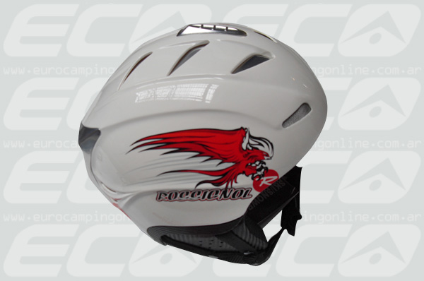 Eurocamping > ROSSIGNOL CASCO STRATO - Peso: 500grs (talle 58). Ventilacion con multiples aberturas. Orejeras desmontables. Talles: 54, 56, 58, 60, 62cm.