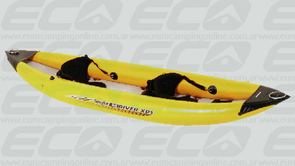 Eurocamping > SEVYLOR KAYAK ABI RIVER - Este kayak inflable esta especialmente diseñado para navegar en aguas en movimiento. Tiene mayor espacio para las