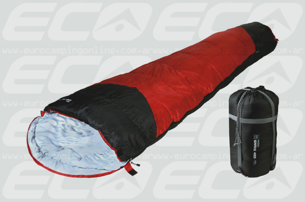 Eurocamping > WATERDOG BOLSA DE DORMIR SNAKE - BOLSA MOMIA CON CAPUCHA SALIENTE, DOBLE CIERRE Y CORDON Tejido exterior: Poliester 68D / 190T w/r w/p. Tejido interior: